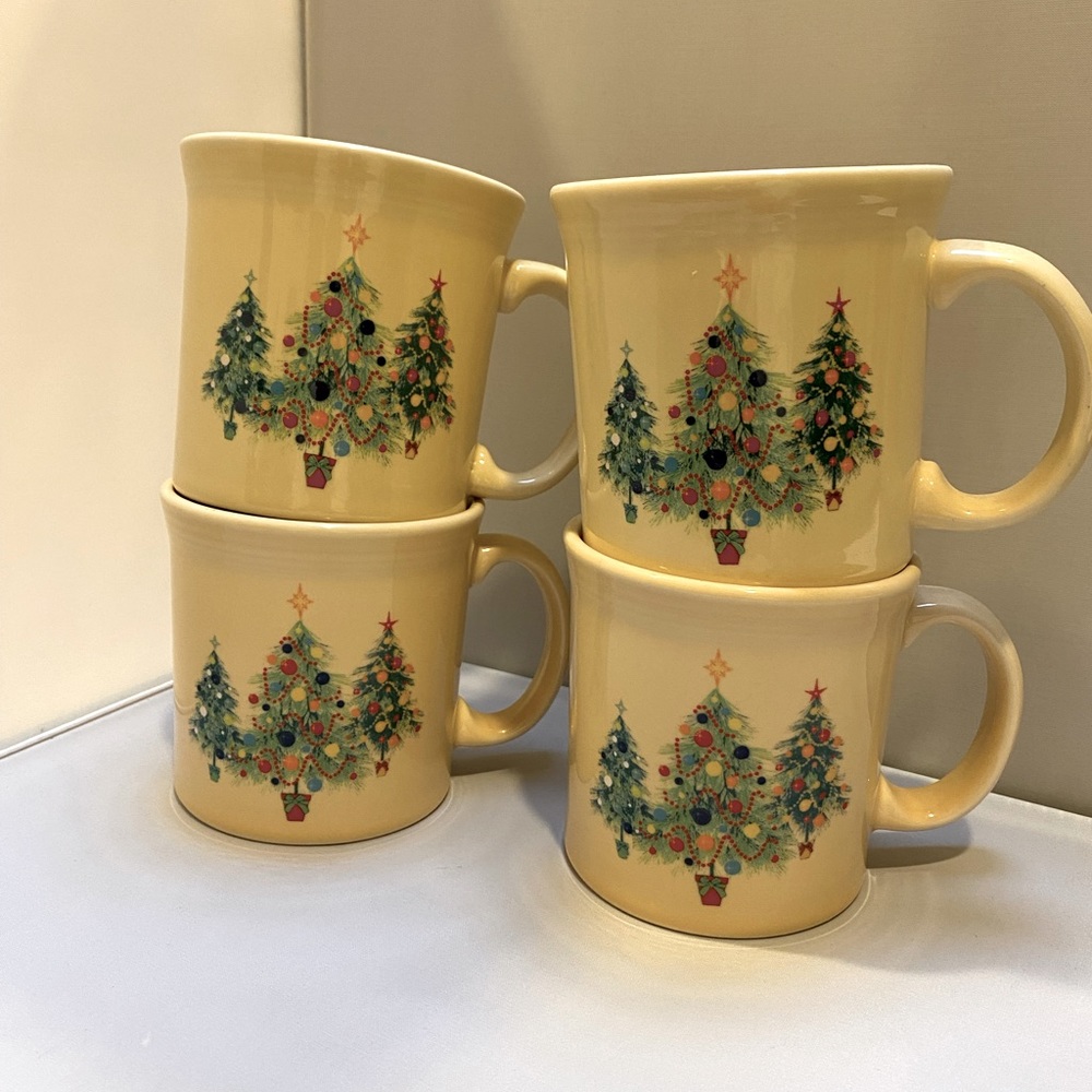 Fiestaware Trio of Trees-4 mugs